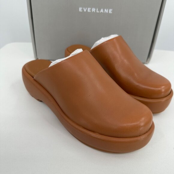 Everlane The Puffa Flatform in Brown Leather sz 7.5 Women's Chunky Platform Clog - Picture 7 of 12